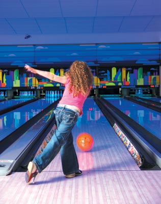 Girl bowling