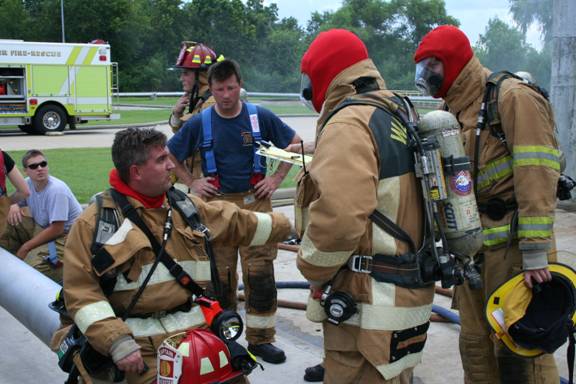 Fire fighters talking